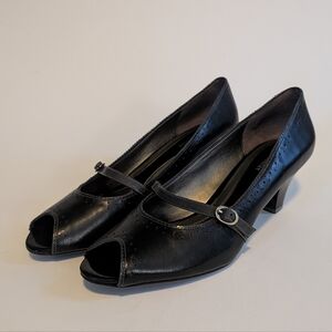 Elegant Black Peep-Toe Heels